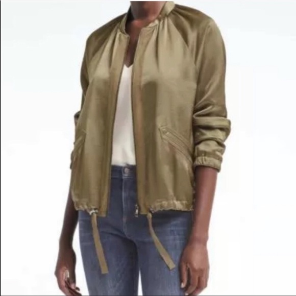 Banana Republic Satin Bomber Jacket - Picture 1 of 6